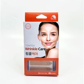 TEMTEX Wrinkle Care Kinesiology Taping Patches – 60 Patches | 97% Cotton, Breathable, 150% Stretch, Lifting Wrinkle Tape for Forehead, Eye Area, Smile Lines & Jawline _ Made In Korea